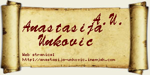 Anastasija Unković vizit kartica